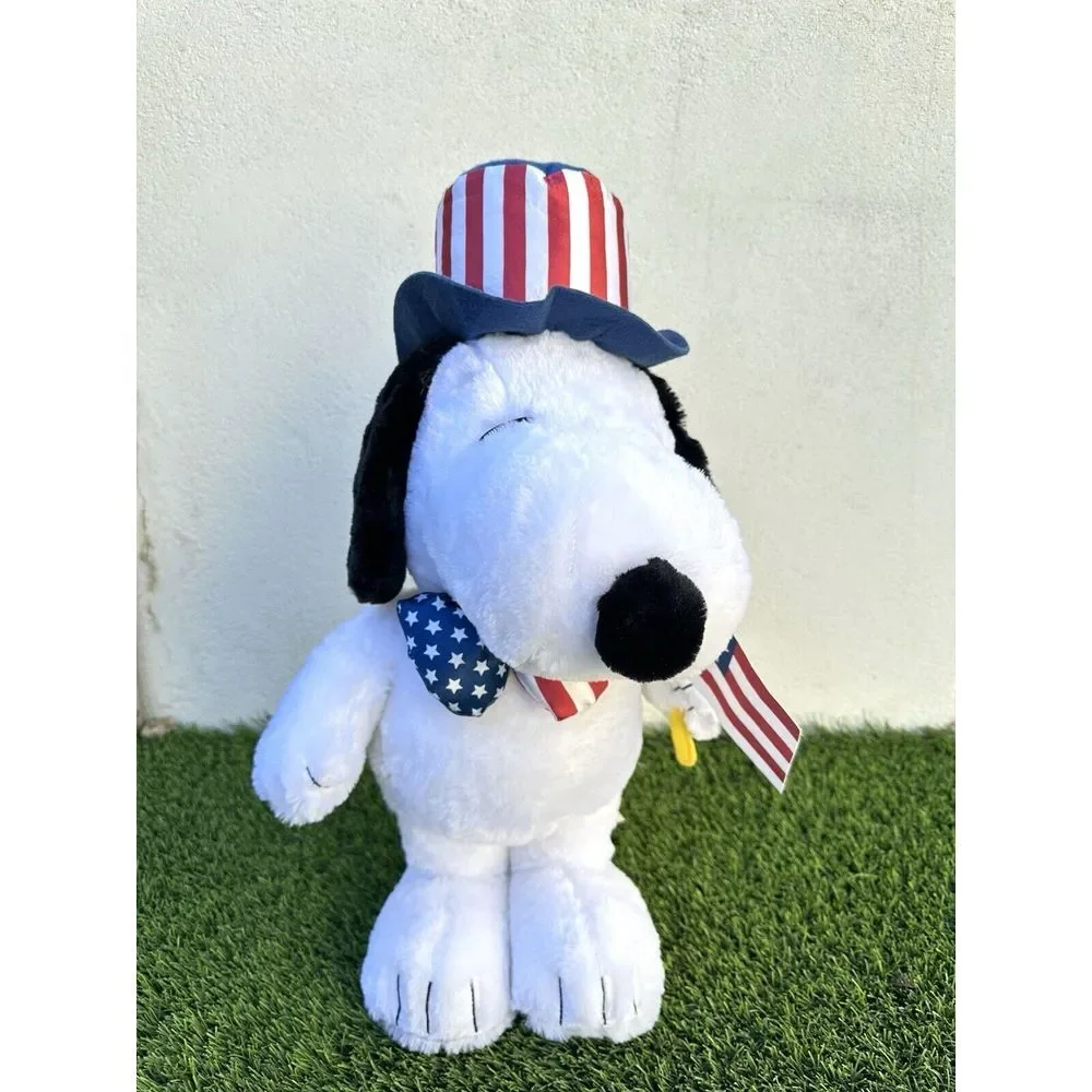SNOOPY 4th of July PORCH DOOR GREETER PATRIOTIC USA PEANUTS PLUSH 22" Decoration - Picture 2 of 14